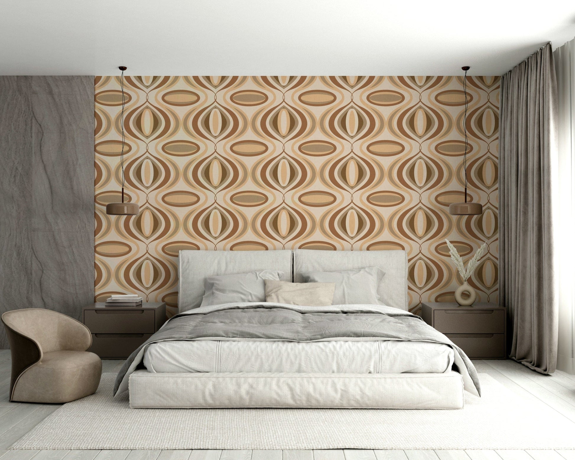 The artistic style is simple and graphic, reminiscent of the 1970s.
