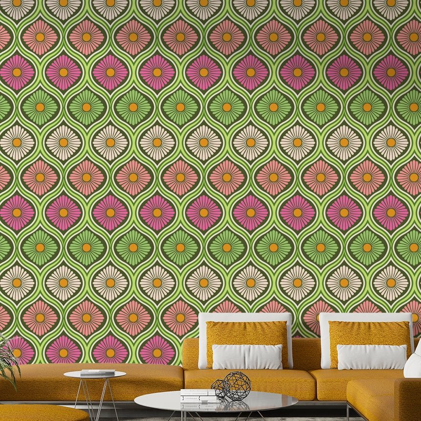 Bright, contrasting colors are prominently used.
