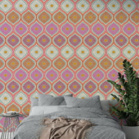 The design has a distinct 1970s "flower power" aesthetic.
