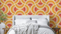 A vibrant and energetic retro wallpaper pattern.
