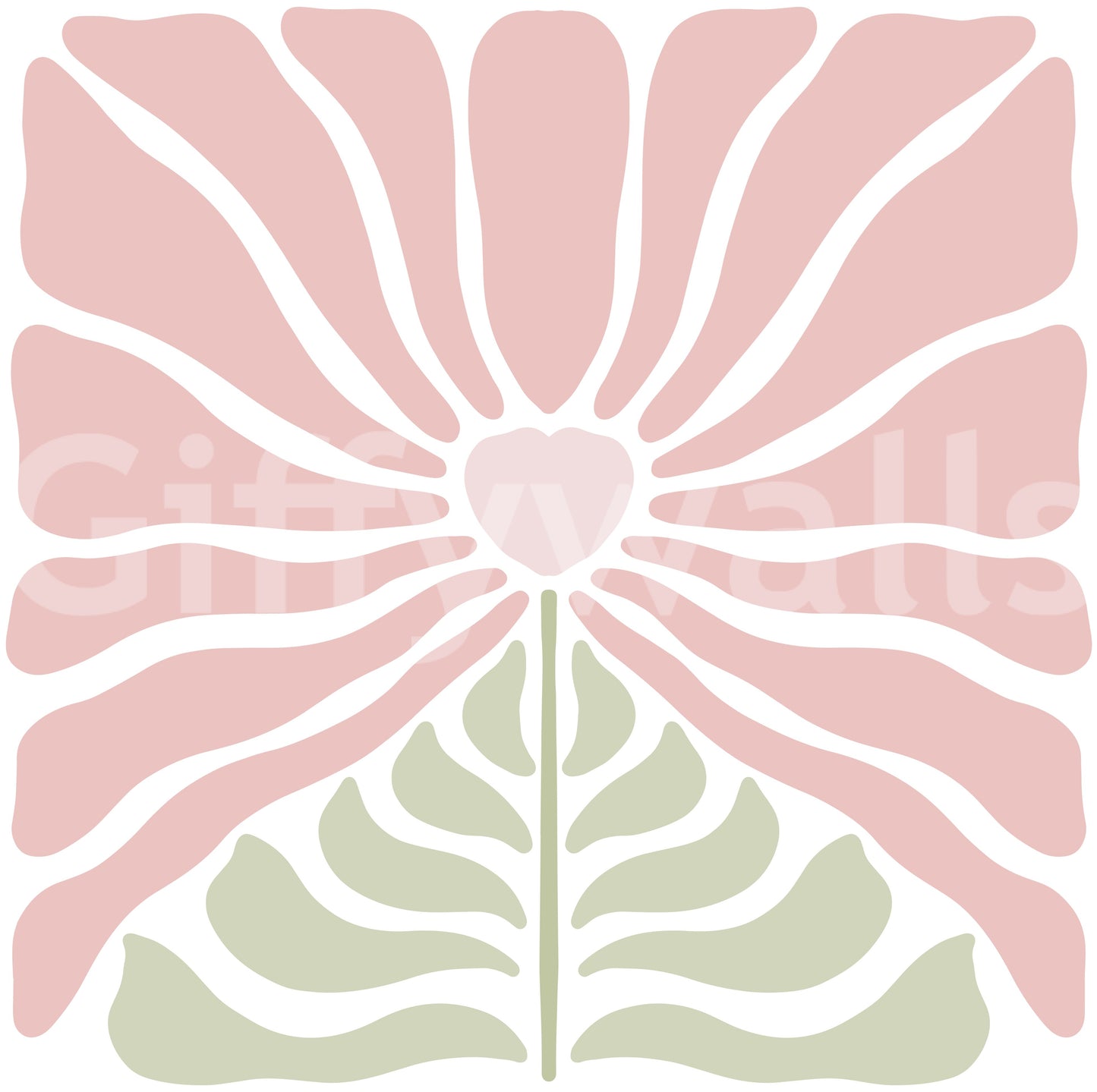 Groovy Flowers in Pink and Green Wallpaper⁠