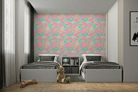 Retro-inspired wallpaper with bold flower patterns

