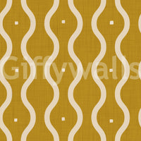 Sunny vertical waves wallpaper, subtle specks, energetic interior focus.