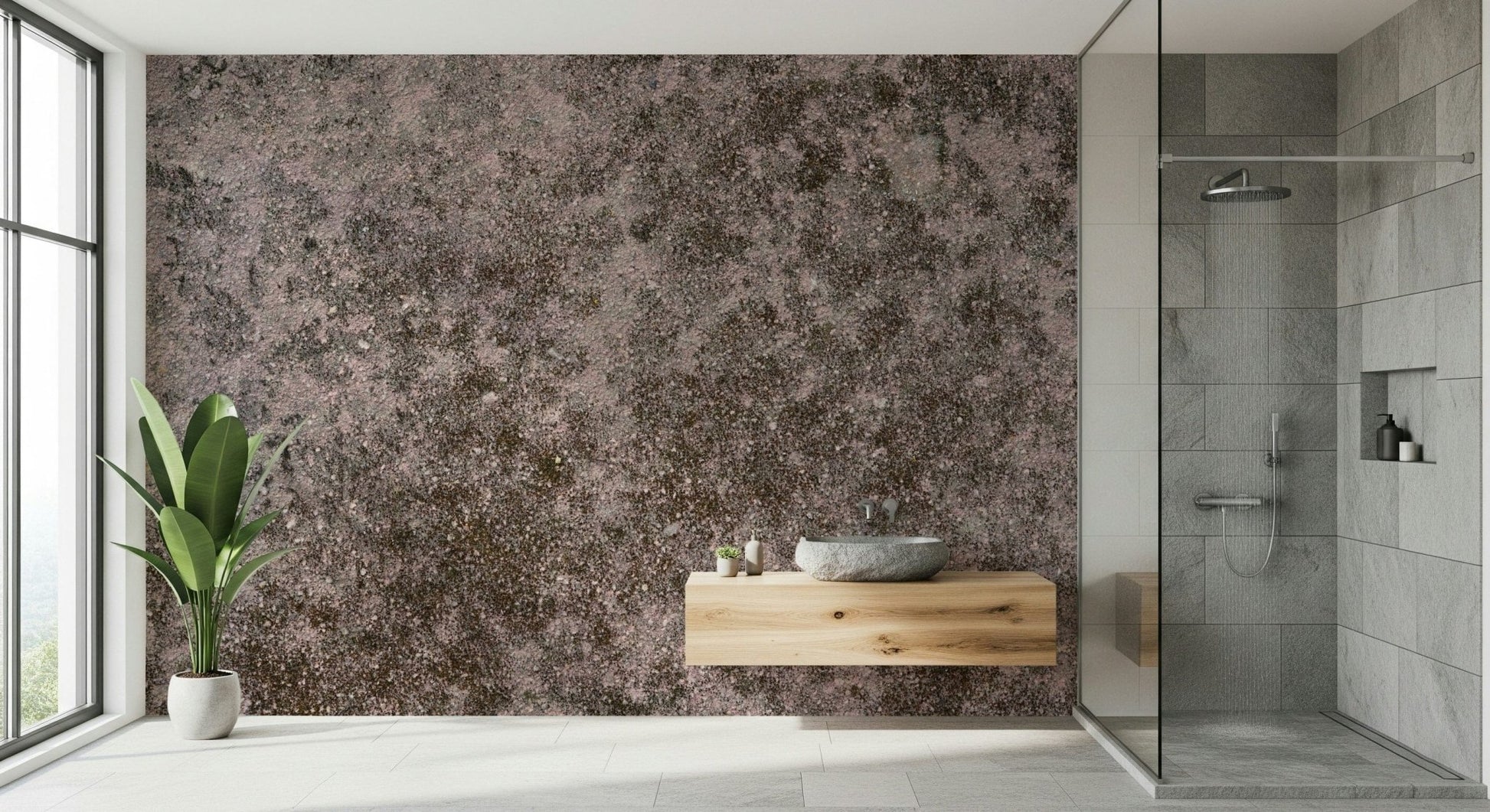 Grunge Finish wallpaper mural combining distressed surfaces and muted tones for edgy, stylish décor.