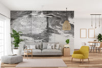 Abstract grunge fusion wallpaper mural with urban vibes.
