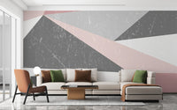 Matte finish grunge triangle wallpaper for a contemporary backdrop.