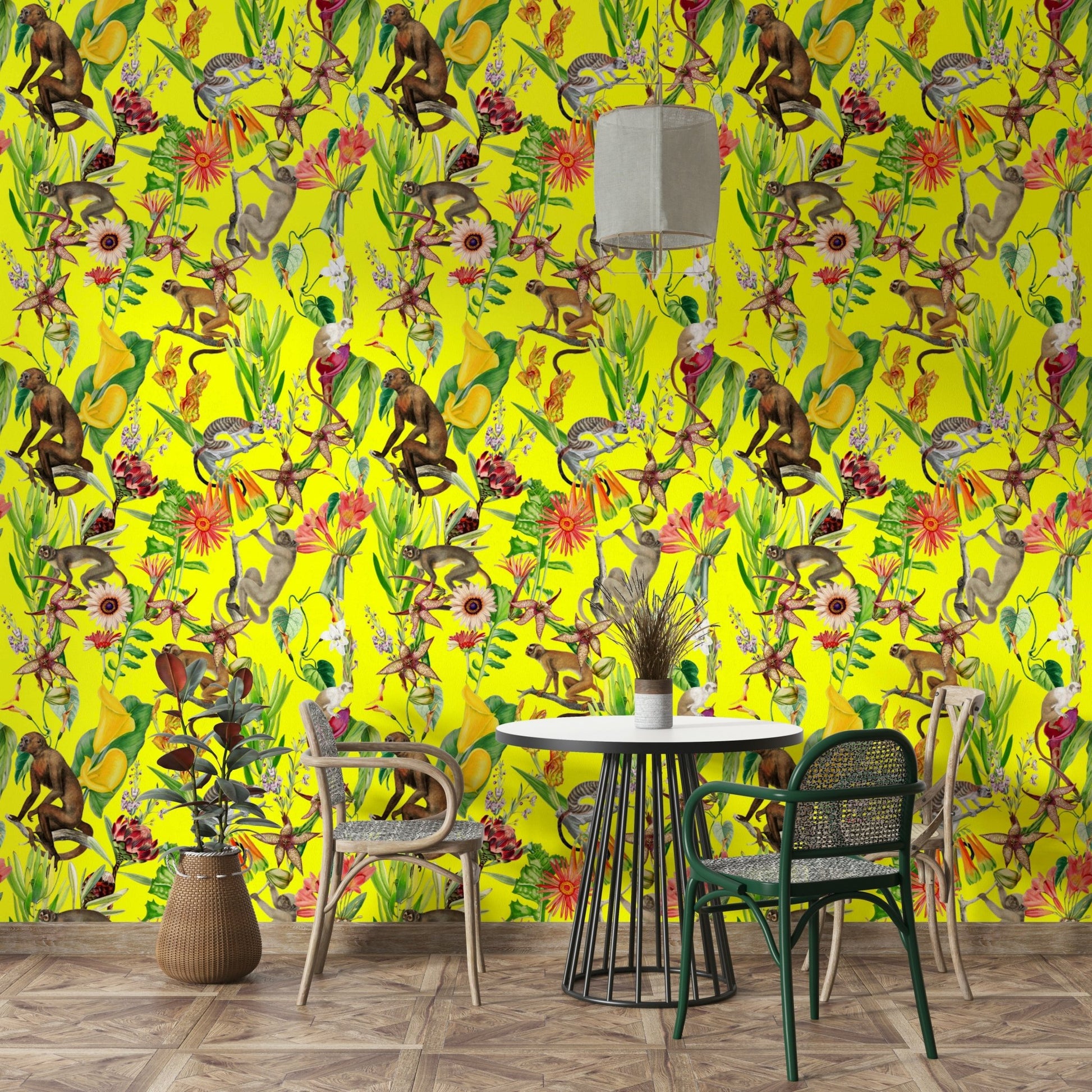 Flowing mural design with calm rhythmic pattern

