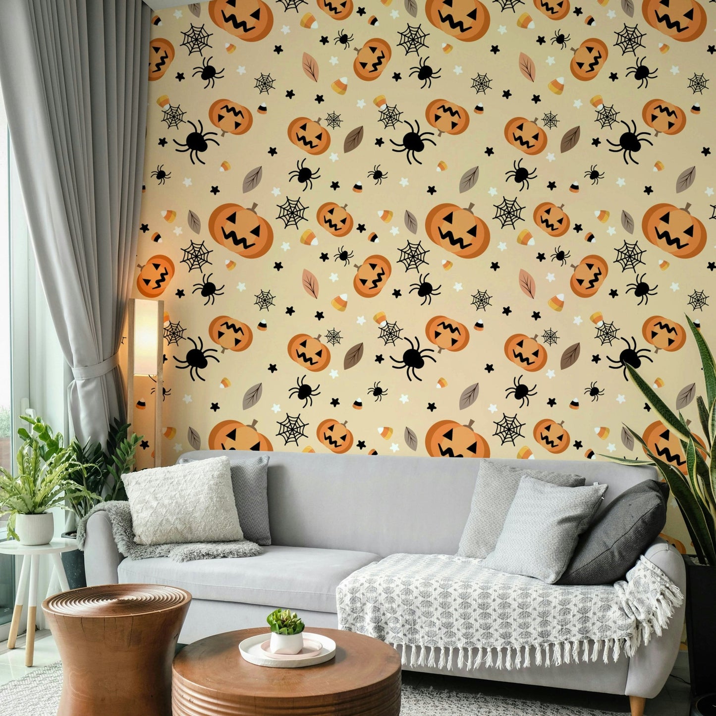Festive Halloween fun wallpaper pattern.

