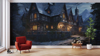 Halloween Haunted Cottage scary mural.
