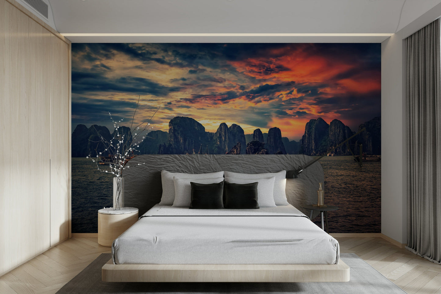 A tranquil scenic bay wall mural for your decor.

