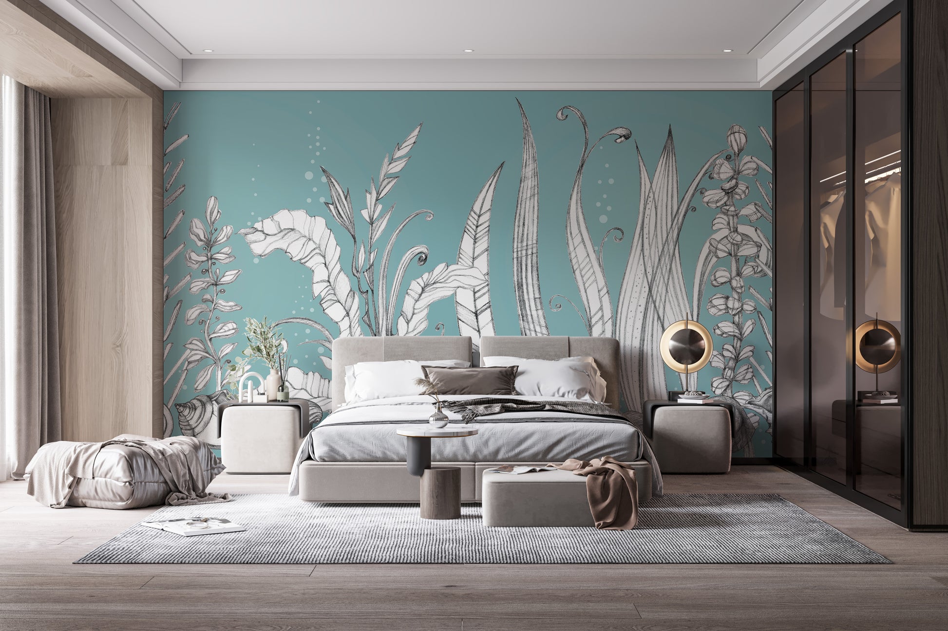 Hand drawn floral wallpaper murals - Giffywalls