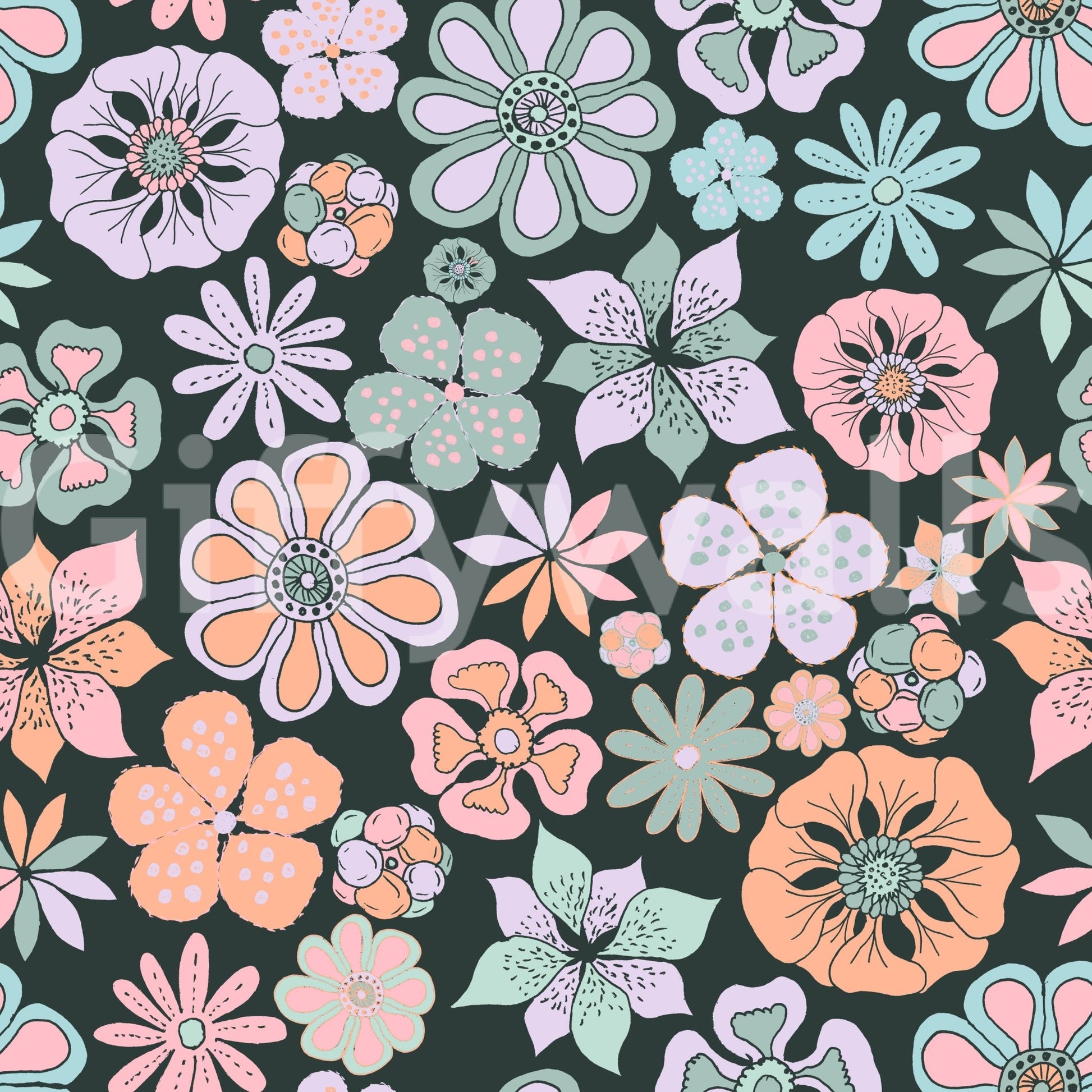 Wallpaper with a fun and cheerful design.

