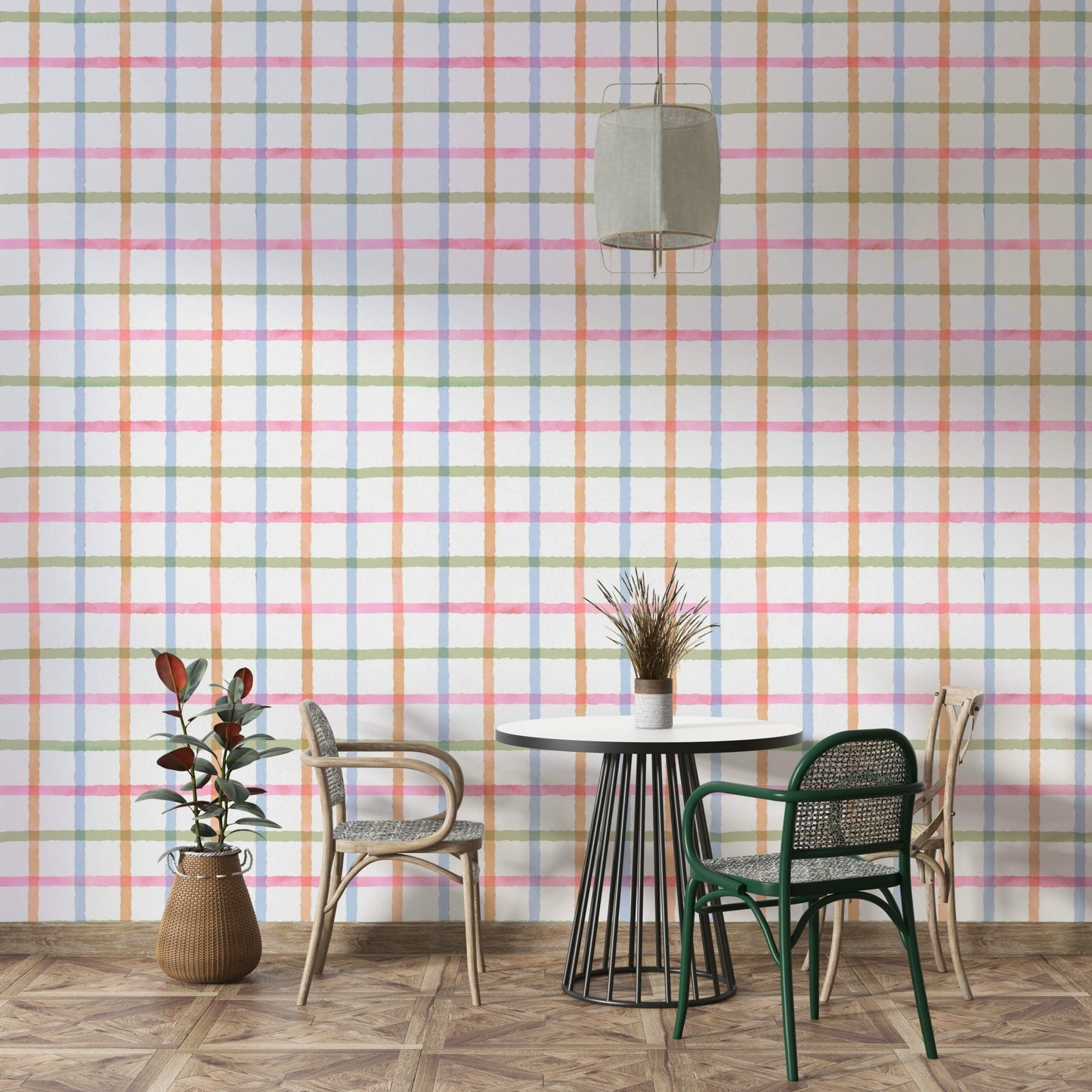 Artistic and whimsical rainbow wallpaper.

