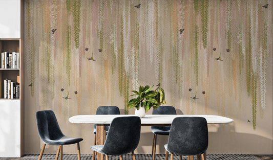Hanging green Eden mural for tranquil interiors