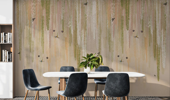 Hanging green Eden mural for tranquil interiors