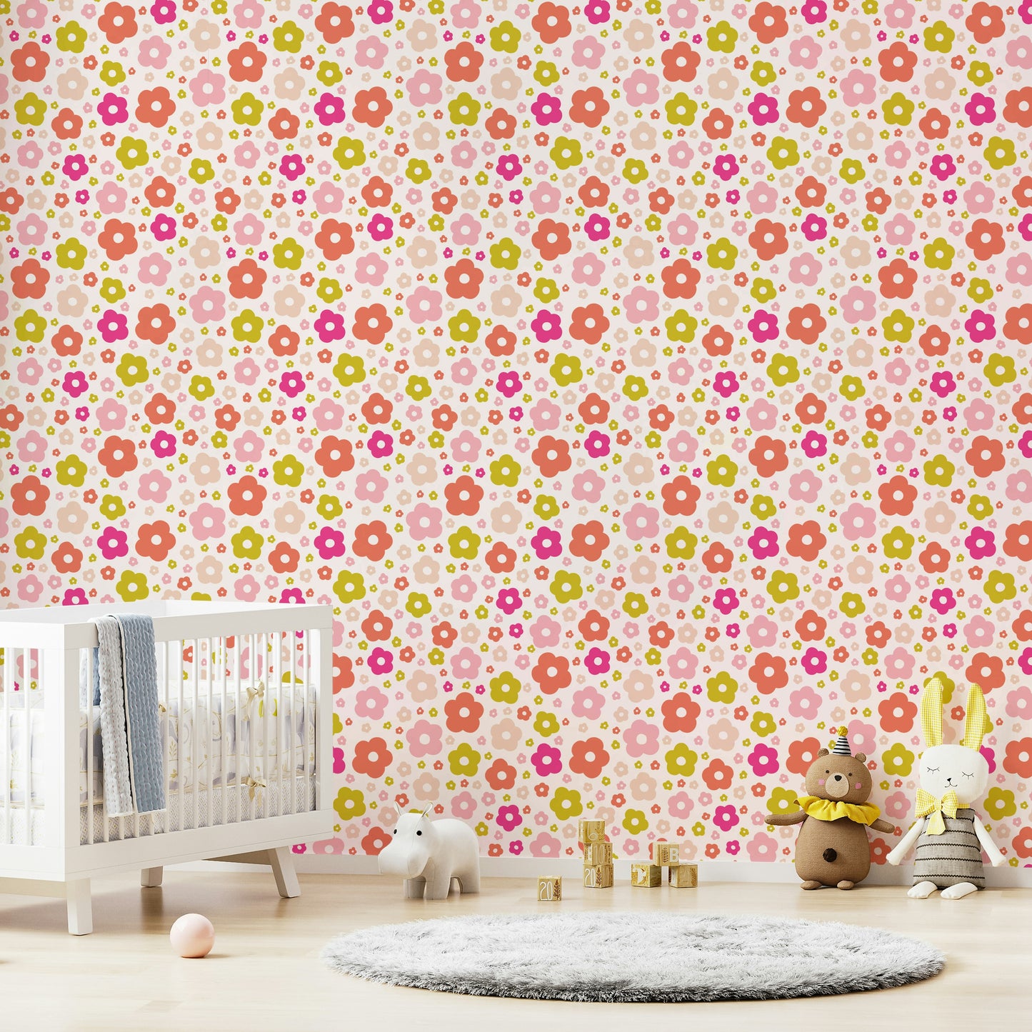 Sunshine-inspired daisy wallpaper for fresh spaces

