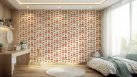 Happy rainbow tones on bright wall design

