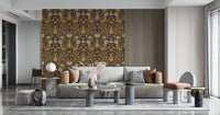 Whimsical Hare & Bloom wallpaper adding charm and color to living spaces.