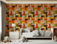 Statement circle grid wallpaper for feature wall