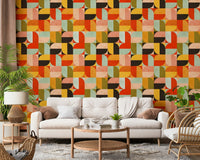 Scandinavian style wallpaper in harvest color scheme