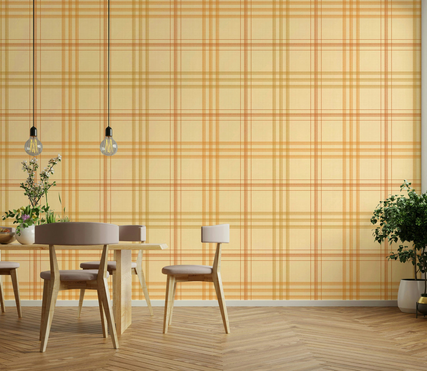 A contemplative fall design wallpaper mural for a feature wall.

