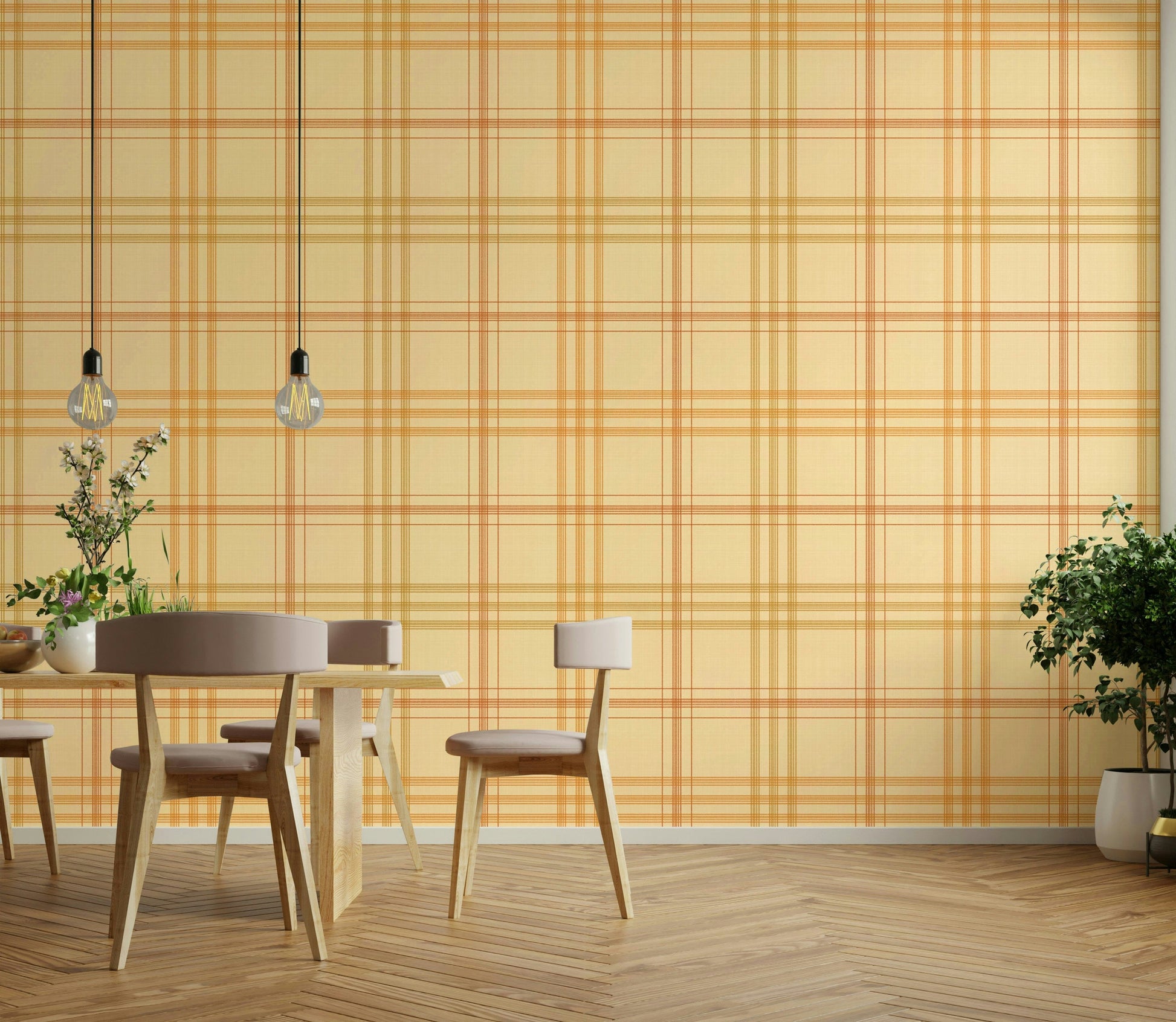 A contemplative fall design wallpaper mural for a feature wall.

