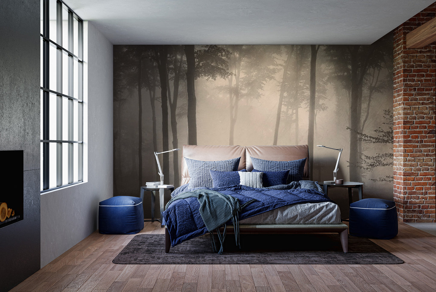 Foggy Forest Mural for Halloween Decor