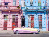 The wallpaper features a subtle, urban pattern.

