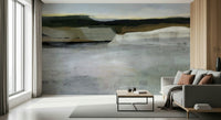 An artistic minimalist form mural for home decor.
