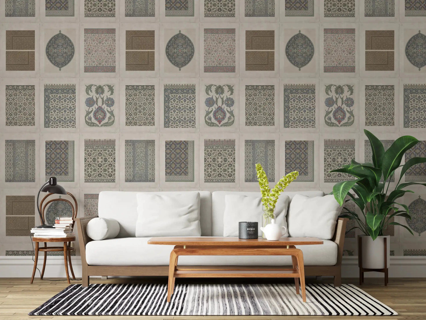 Classic heritage tile panels Heritage Pattern Gallery wall mural design