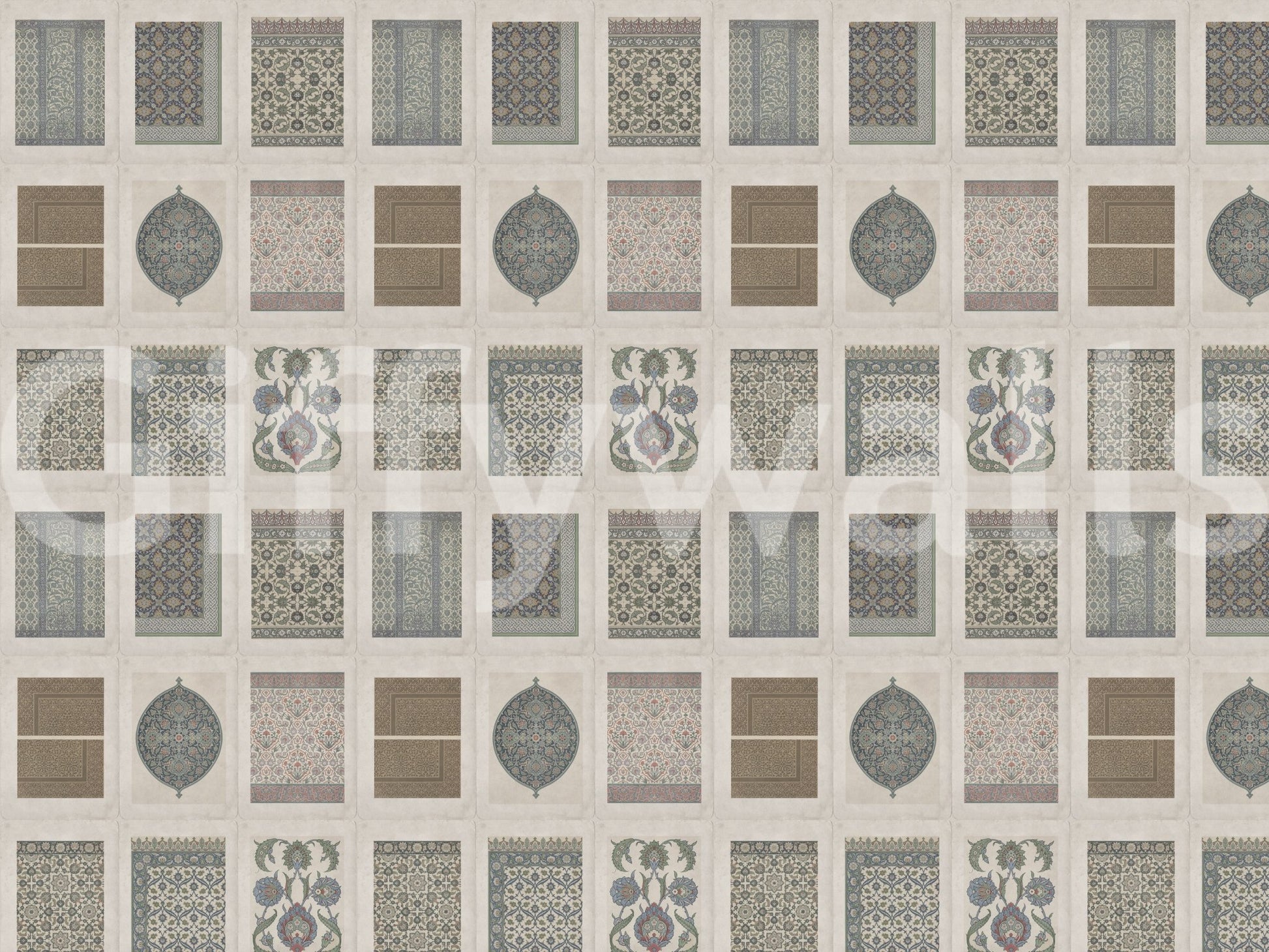 Decorative tile arrangement Heritage Pattern Gallery wall mural pattern