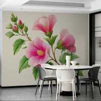 vibrant pink and red hibiscus flowers


