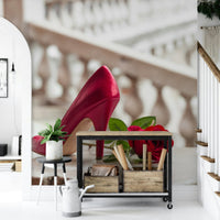 Passionate High Heels and Rose décor, balustrade setting wall mural.