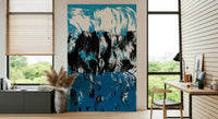 A moody ocean wallpaper featuring layered brush marks that evoke rough, rising tides.