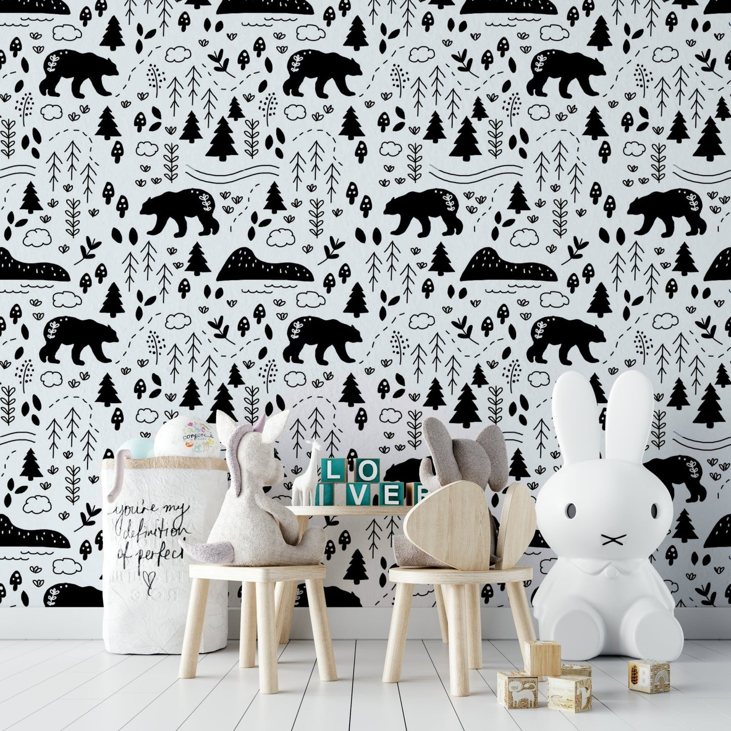 Hiking Country wall mural featuring lush green landscapes.

