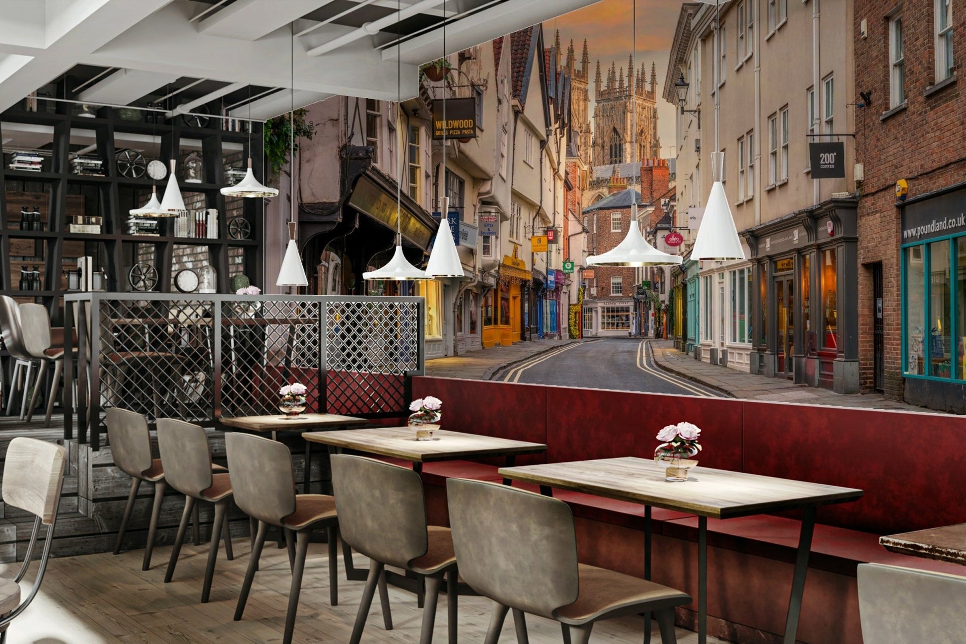 Twilight city wallpaper mural adding warmth to rooms

