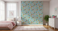 Holiday lights wallpaper with looping white cords and multicolored bulbs creating a fun festive vibe.
