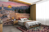 Wall mural of a timeless holy city.

