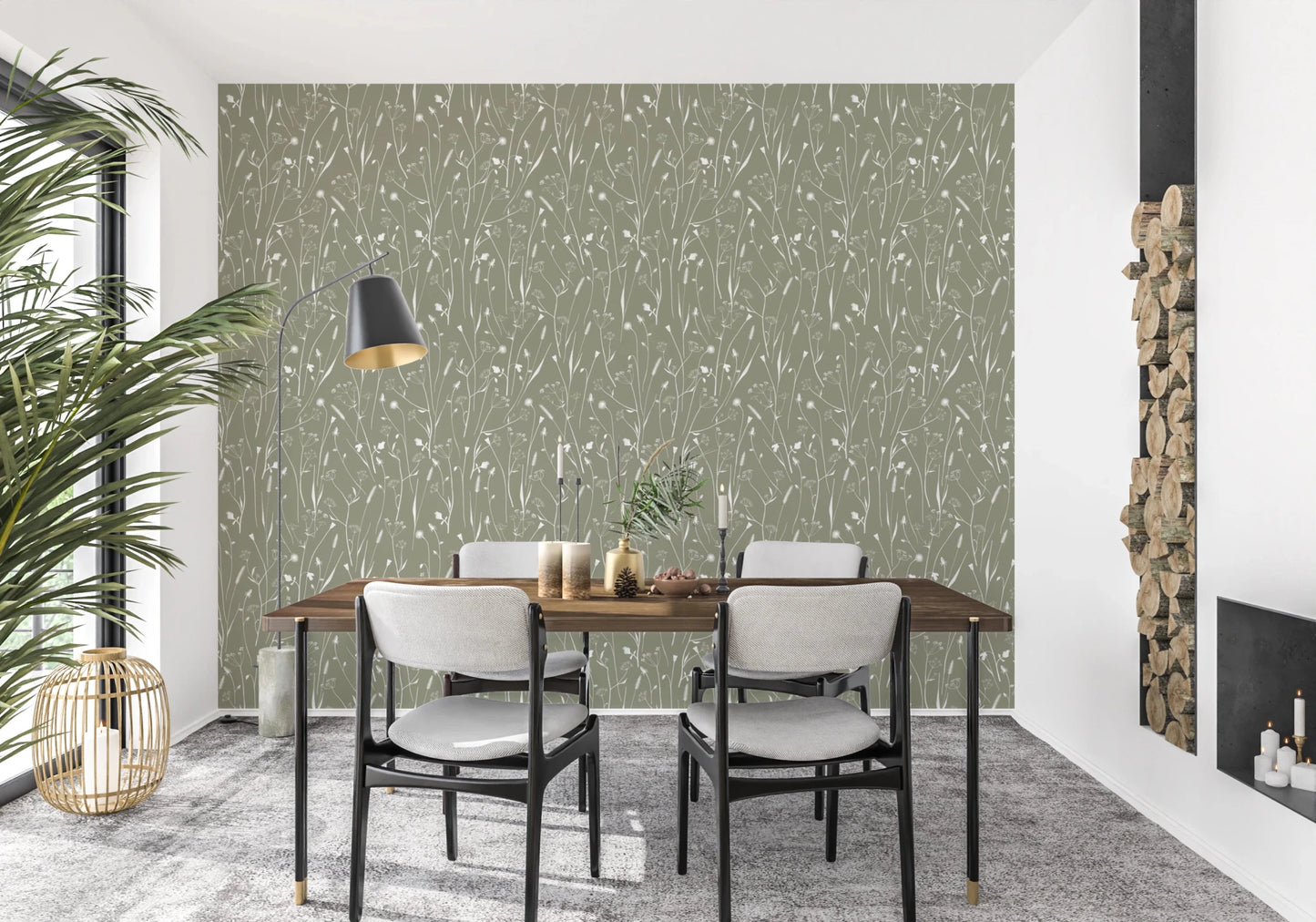 Homeland Floral Sage Wallpaper⁠