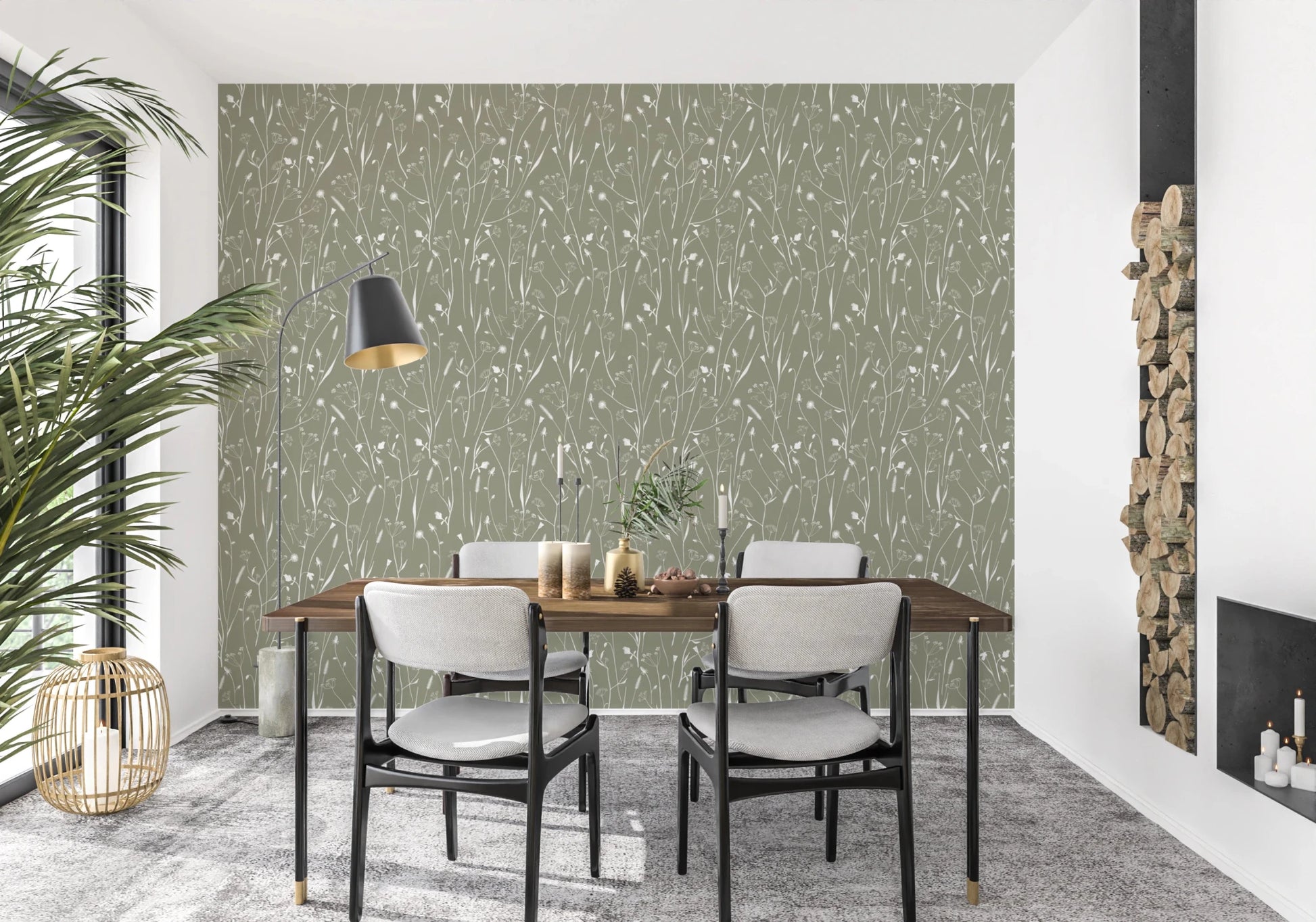 Homeland Floral Sage Wallpaper⁠