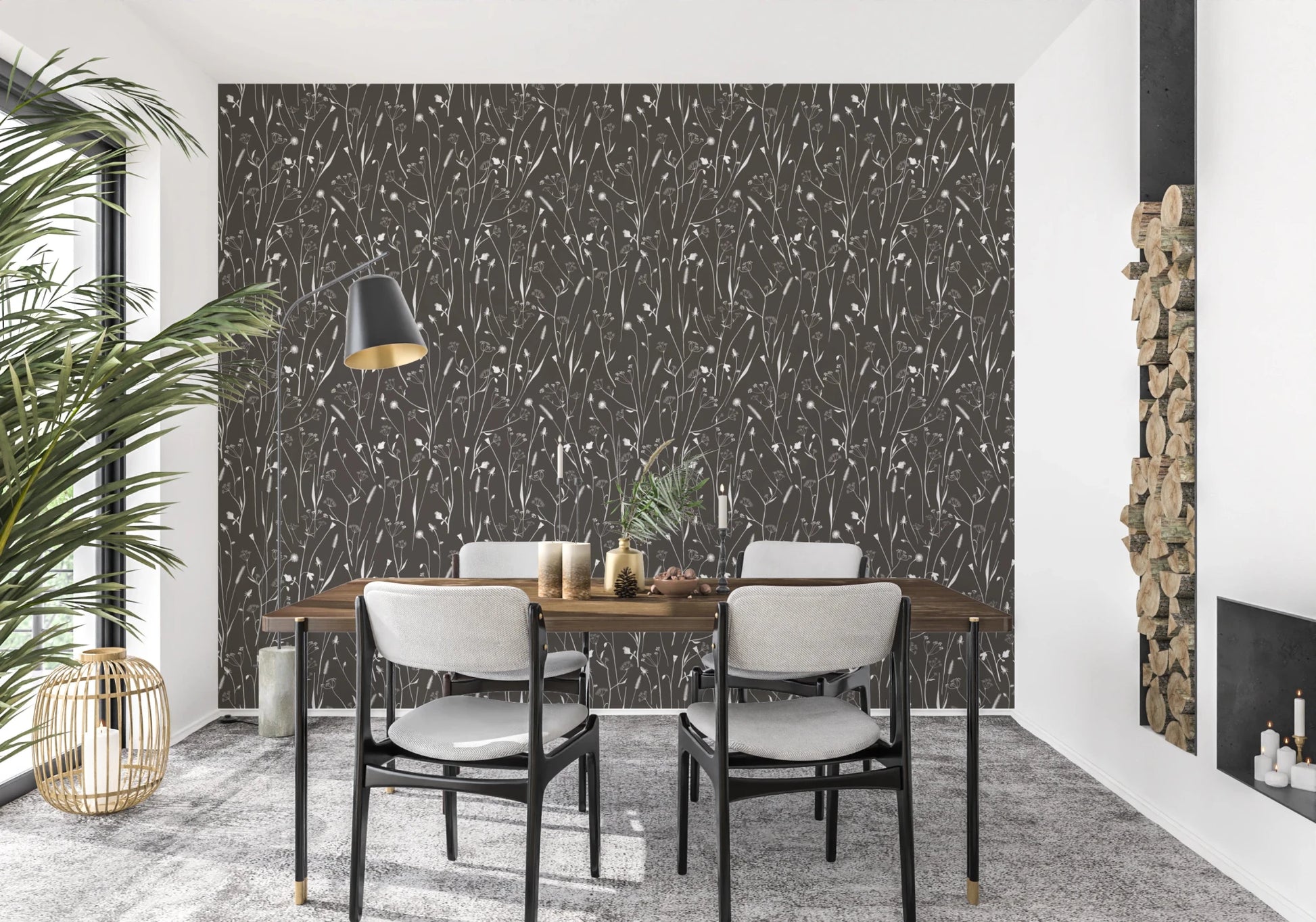 Homeland Floral Silhouette Wallpaper⁠