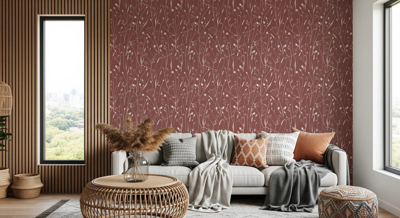 Homeland Floral Terracotta Wallpaper⁠