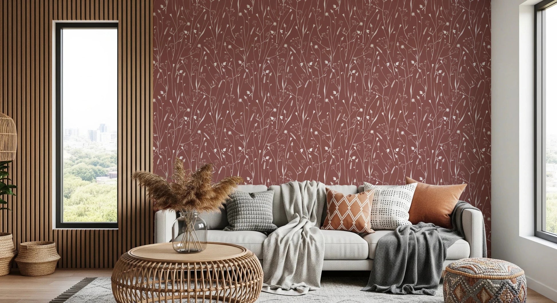 Homeland Floral Terracotta Wallpaper⁠