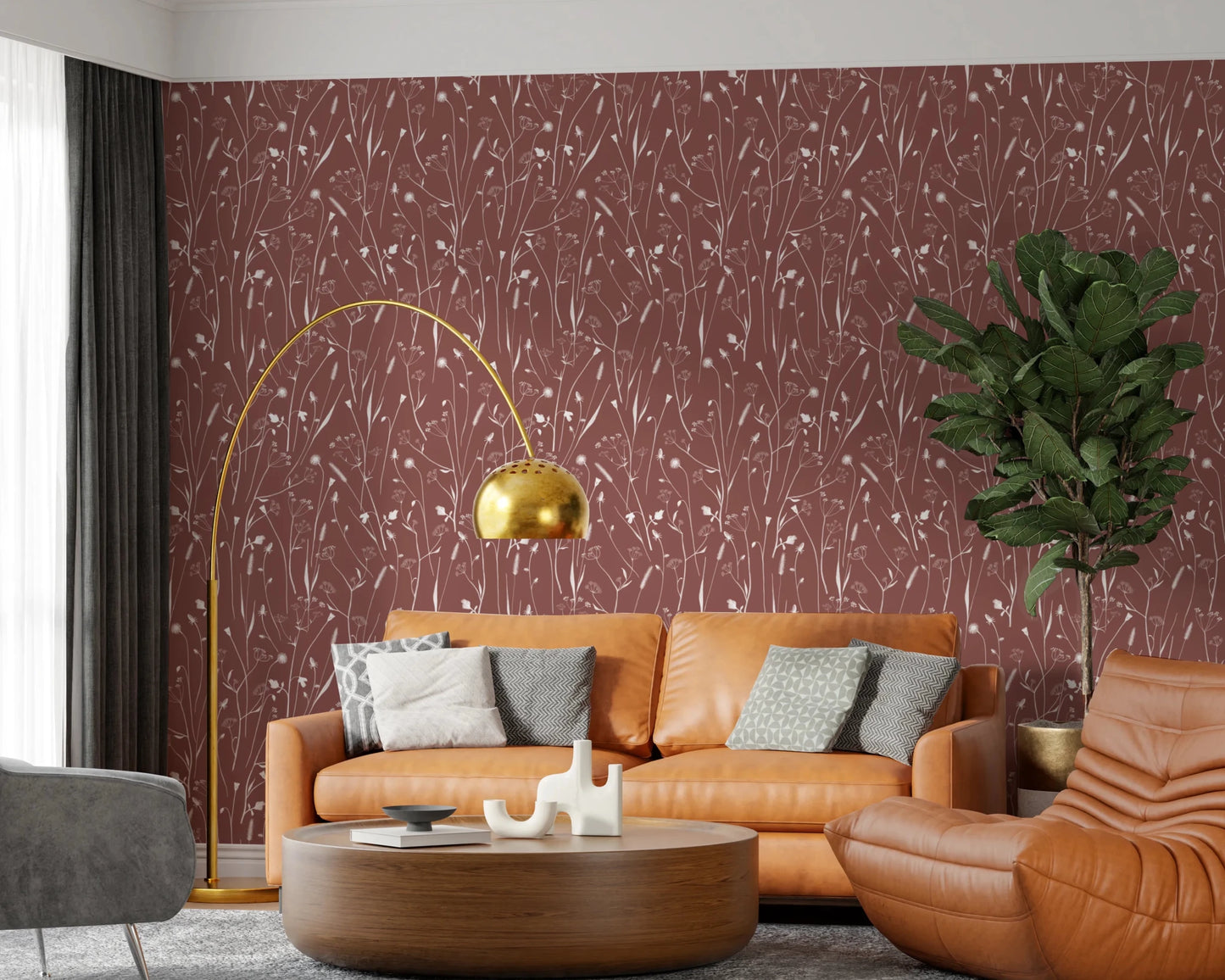 Homeland Floral Terracotta Wallpaper⁠