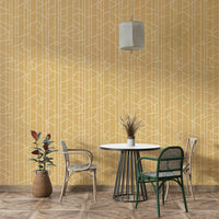 Canvas-style wallpaper in warm honey color

