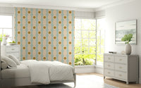 Modern hourglass motif creating a sleek, repeating echo design on the wall.