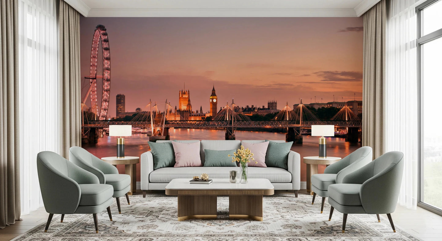 Iconic London at Dusk Wall Mural