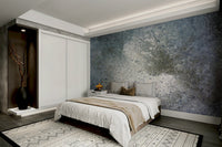 A peaceful modern abstract mural on decorative wallpaper.

