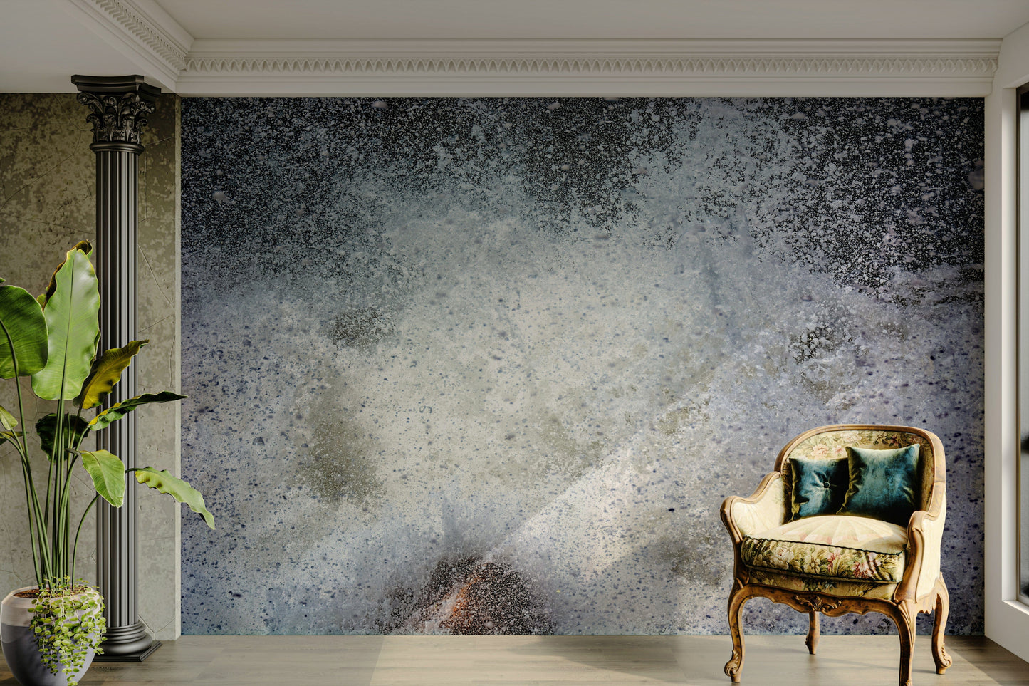 A contemplative modern design wallpaper mural for a feature wall.


