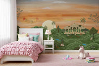 Open hillside palace wall mural from Indian Palace Horizon design